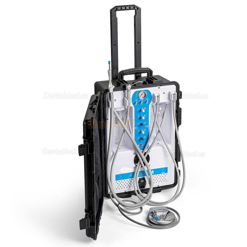 Greeloy GU-P204S Portable Dental Unit with Compressor+ Suction+ Triplex Syringe